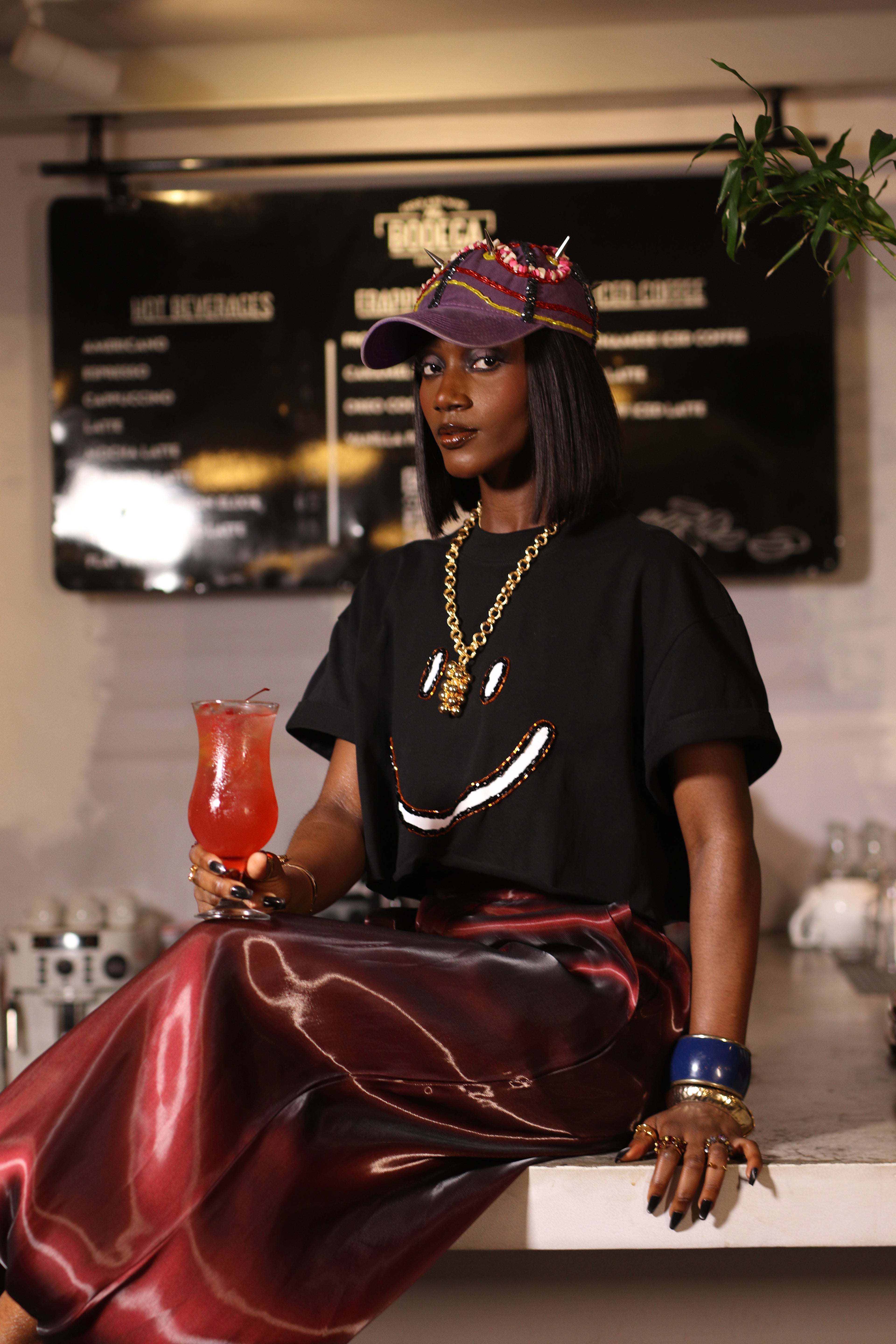VICHÈ BEADED STUD CAP